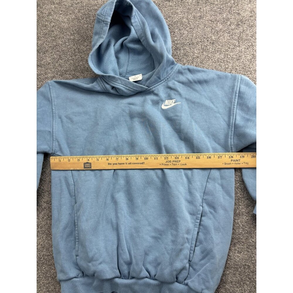 Nike Hoodie Womens Medium Cropped Fleece Pullover Swoosh Logo Sweatshirt - Picture 3 of 8